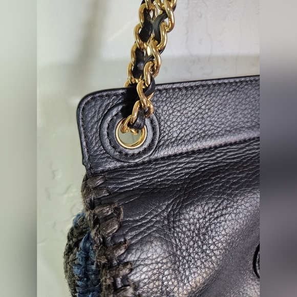 Tory Burch Small Marion Crochet Straw Saddlebag - Picture 6 of 16